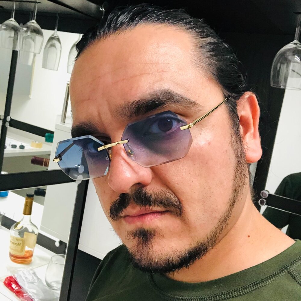 Men Sunglasses Hip Hop Gold Blue‎ Lens Gold Classic Trendy Fashion Retro Shades